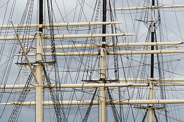 Image showing Tall ship rigging