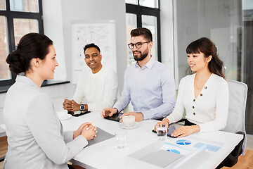 Image showing recruiters having job interview with employee