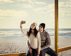 Image showing Gorgeous couple taking Selfie picture