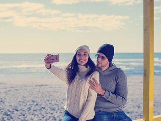 Image showing Gorgeous couple taking Selfie picture