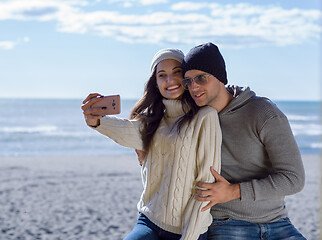 Image showing Gorgeous couple taking Selfie picture