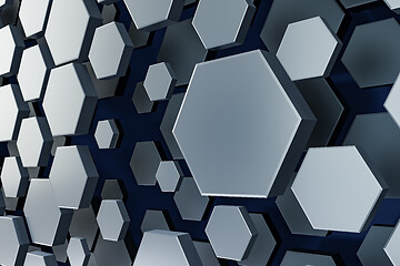 Image showing black and white hexagon background