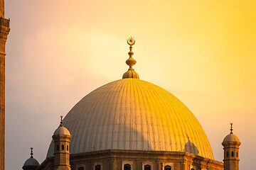 Image showing The Mosque of Muhammad Ali in Cairo Egypt at sunset