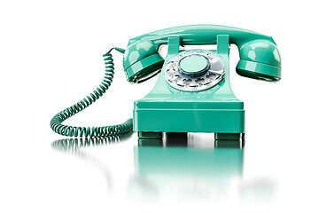 Image showing old green dial-up phone