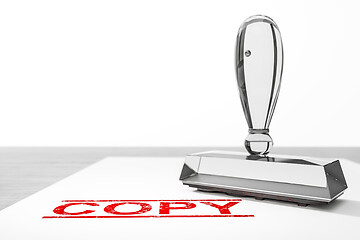 Image showing red copy stamp on white paper background