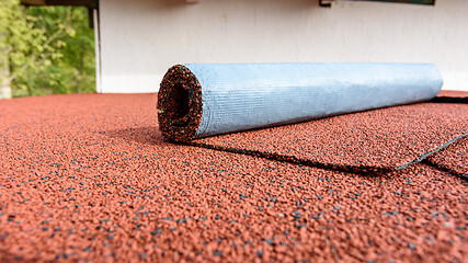 Image showing Roofing material - flexible roll bitumen shingles