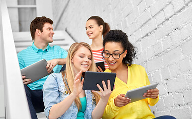 Image showing high school students with tablet computers