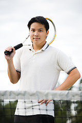 Image showing Asian tennis player