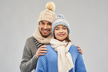 Image showing happy couple in winter clothes