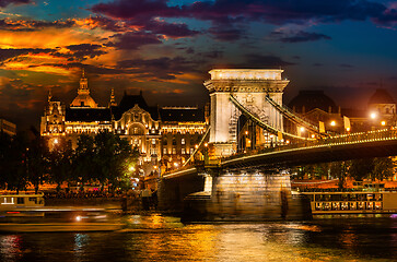 Image showing Chain Bridge in Budapest