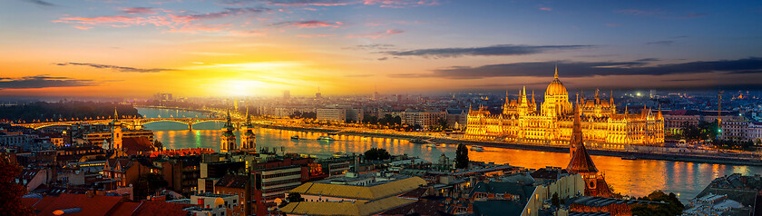 Image showing Budapest at sunset