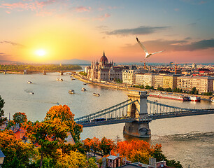 Image showing Sunset over Budapest