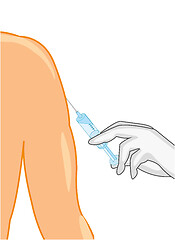 Image showing Prick syringe in hand of the person