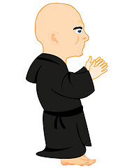 Image showing Monk on prayer on white background is insulated