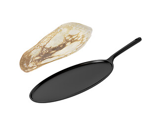 Image showing Frying pan with pancake