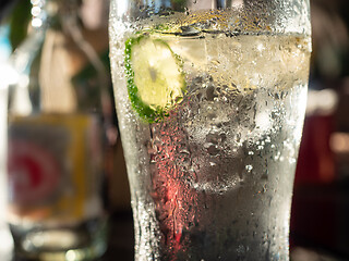 Image showing Cold glass of soda water