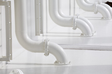 Image showing Water pipes of a pumping station