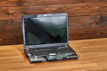 Image showing Broken laptop, blank screen