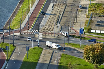 Image showing Urban traffic from above