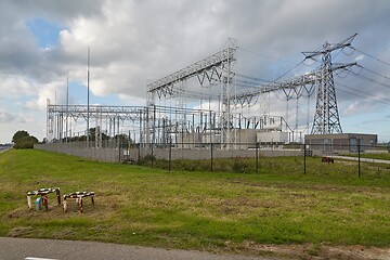 Image showing Electric lines trasformer station