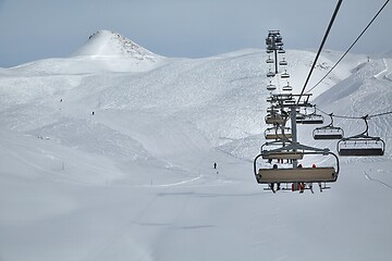 Image showing Ski lift at a ski resort