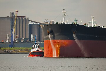 Image showing Oil Tanker Ship in Rotterdam