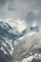 Image showing Mountains cloudy landscape