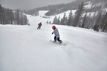 Image showing Snowboarder on the slope