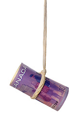 Image showing Dangling Canadian dollar