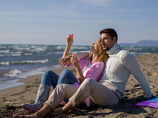 Image showing young couple enjoying time together at beach