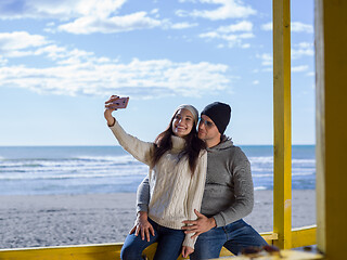 Image showing Gorgeous couple taking Selfie picture