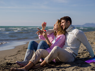 Image showing young couple enjoying time together at beach