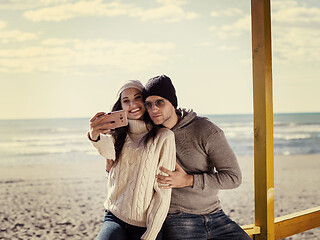 Image showing Gorgeous couple taking Selfie picture