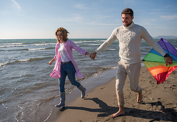 Image showing Couple enjoying time together at beach