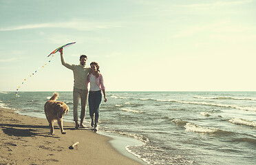 Image showing happy couple enjoying time together at beach