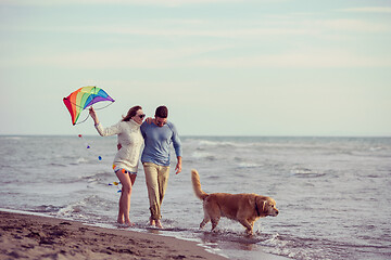 Image showing happy couple enjoying time together at beach