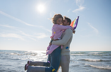 Image showing Couple enjoying time together at beach