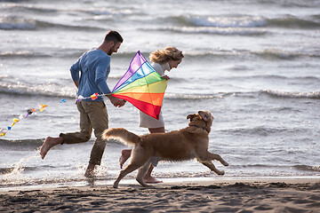 Image showing happy couple enjoying time together at beach