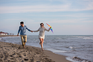 Image showing Couple enjoying time together at beach