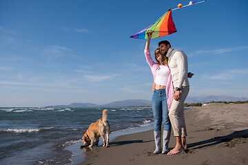 Image showing happy couple enjoying time together at beach