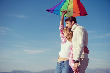 Image showing Couple enjoying time together at beach