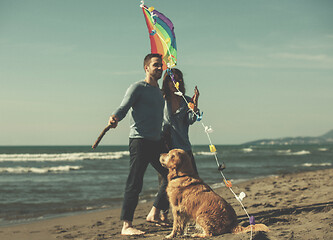 Image showing happy couple enjoying time together at beach