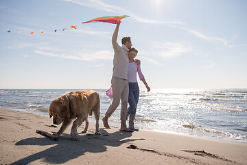 Image showing happy couple enjoying time together at beach