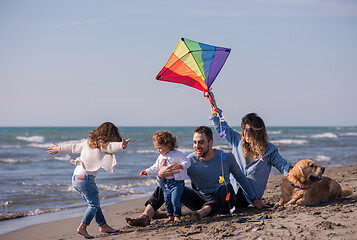 Image showing happy young family enjoying vecation during autumn day