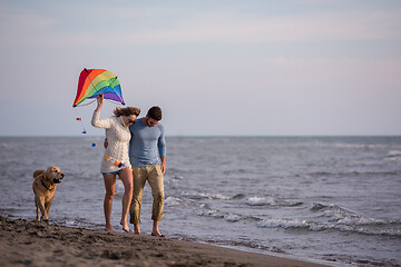 Image showing happy couple enjoying time together at beach