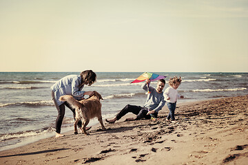 Image showing happy young family enjoying vecation during autumn day