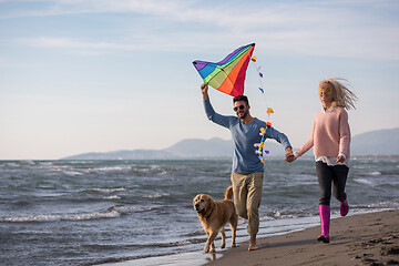 Image showing happy couple enjoying time together at beach