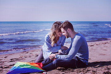 Image showing Couple enjoying time together at beach