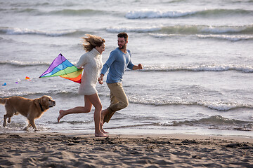 Image showing happy couple enjoying time together at beach