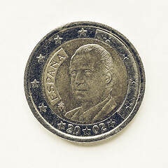 Image showing Vintage Spanish 2 Euro coin